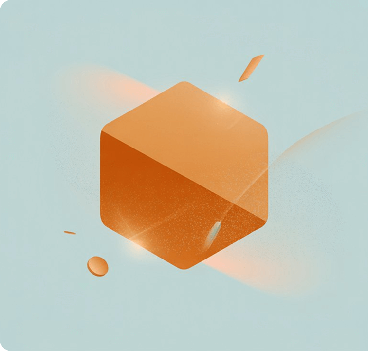 a orange cube with light spots