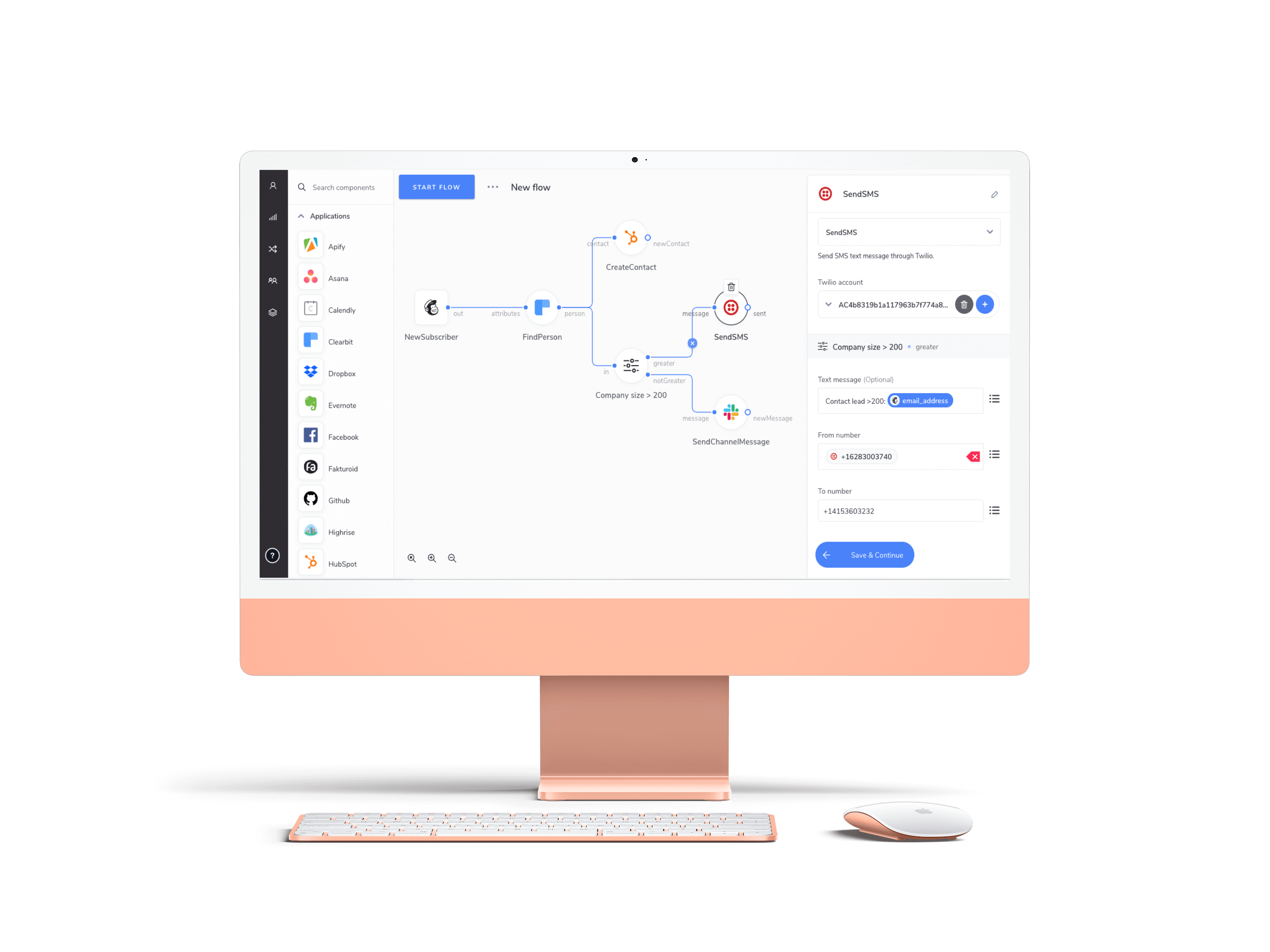appmixer workflow automation system mockup