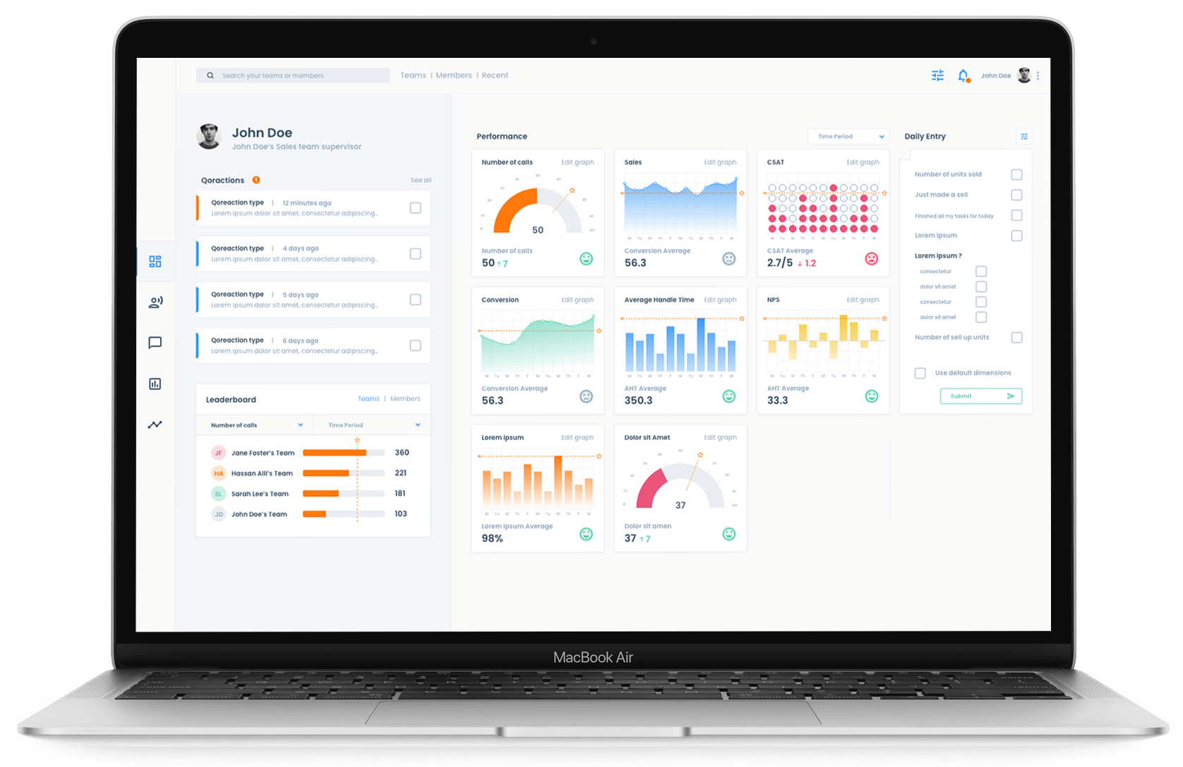 Cutting edge design dashboard
