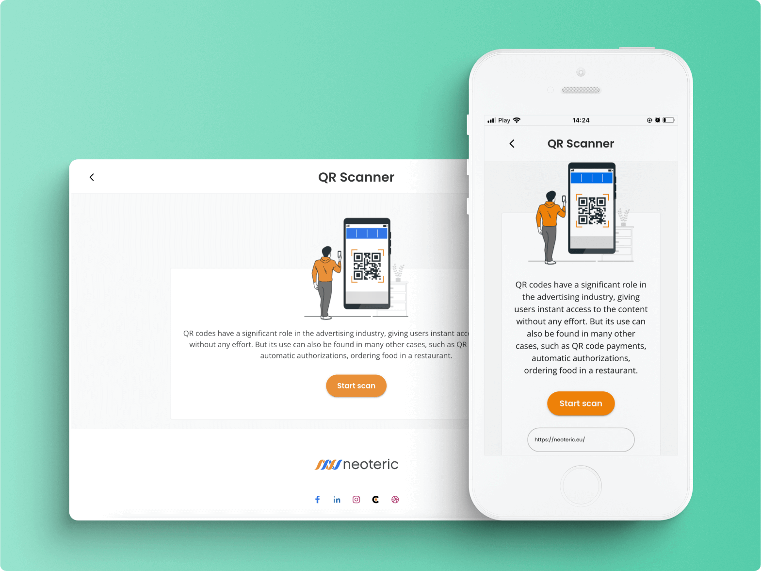QR scanner in a progressive web application (mobile app)
