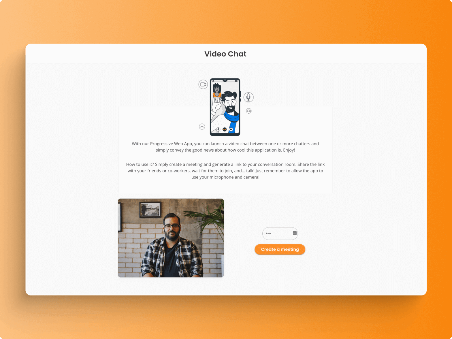 PWA video call feature