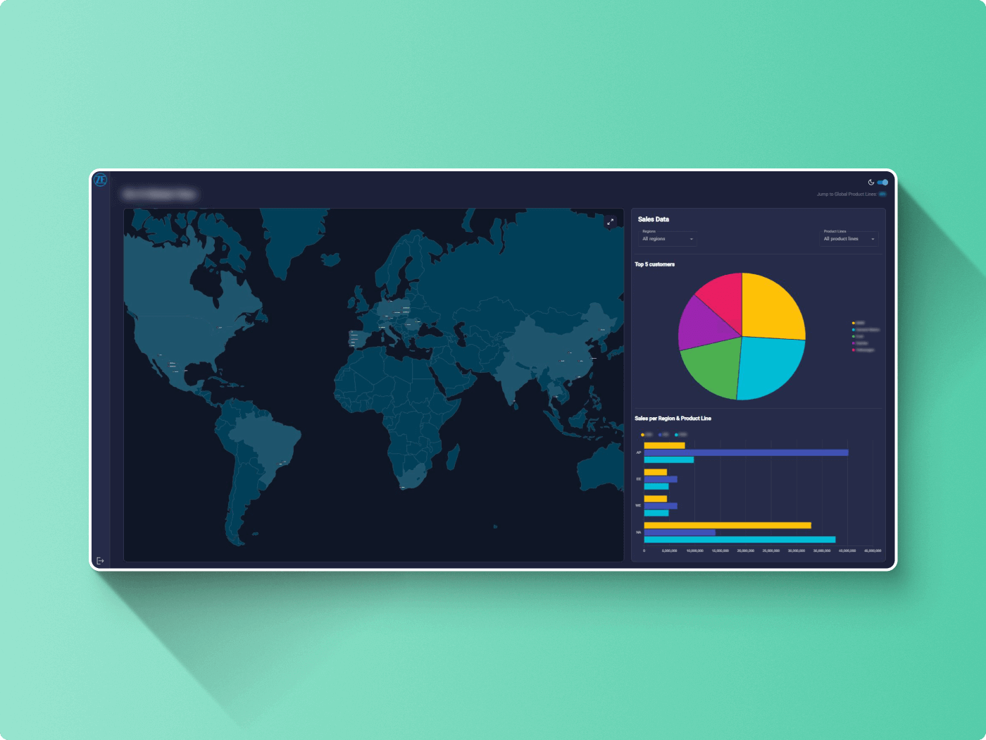 ZF Data Visialization - map view with a pie chart