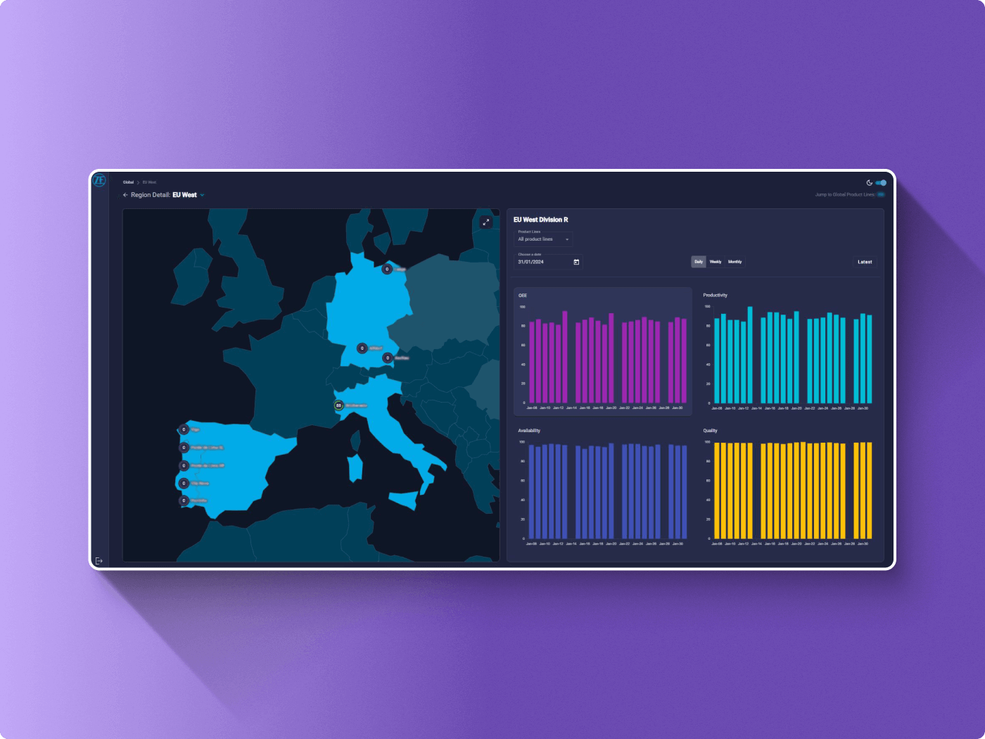 ZF Data Visualization - map view with stats