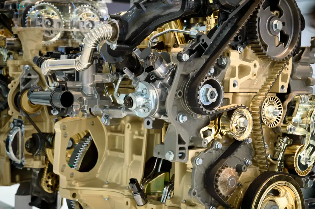 Automotive engine components analyzed with Generative AI for maintenance and quality